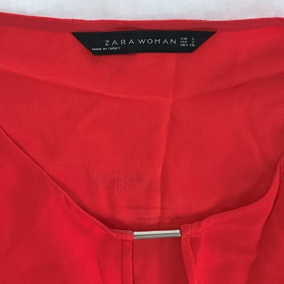 Zara Tunic Blouse Red S - Picture 9 of 9